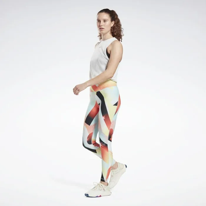 Pants and Sweatpants Womens Reebok Lux Bold Tights Orange Flare