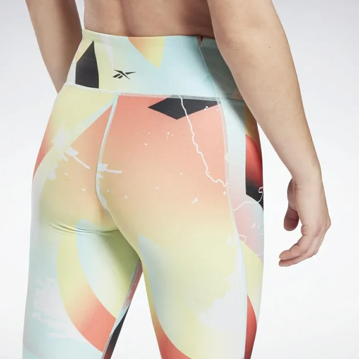 Pants and Sweatpants Womens Reebok Lux Bold Tights Orange Flare