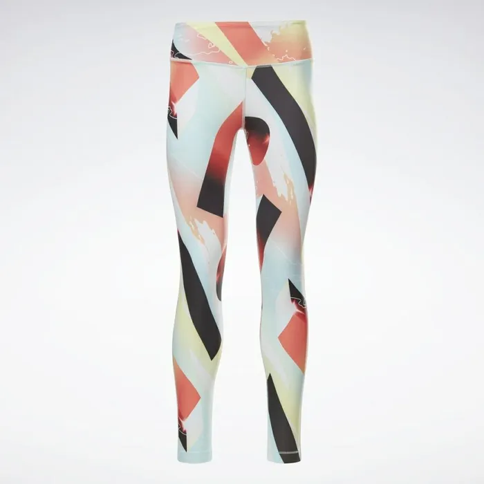 Pants and Sweatpants Womens Reebok Lux Bold Tights Orange Flare