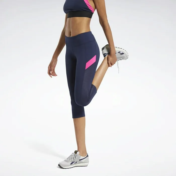 Pants and Sweatpants Womens Reebok Workout Ready Mesh Capri Tights Vector Navy Pants and Sweatpants Womens Reebok Workout Ready Mesh Capri Tights Vector Navy