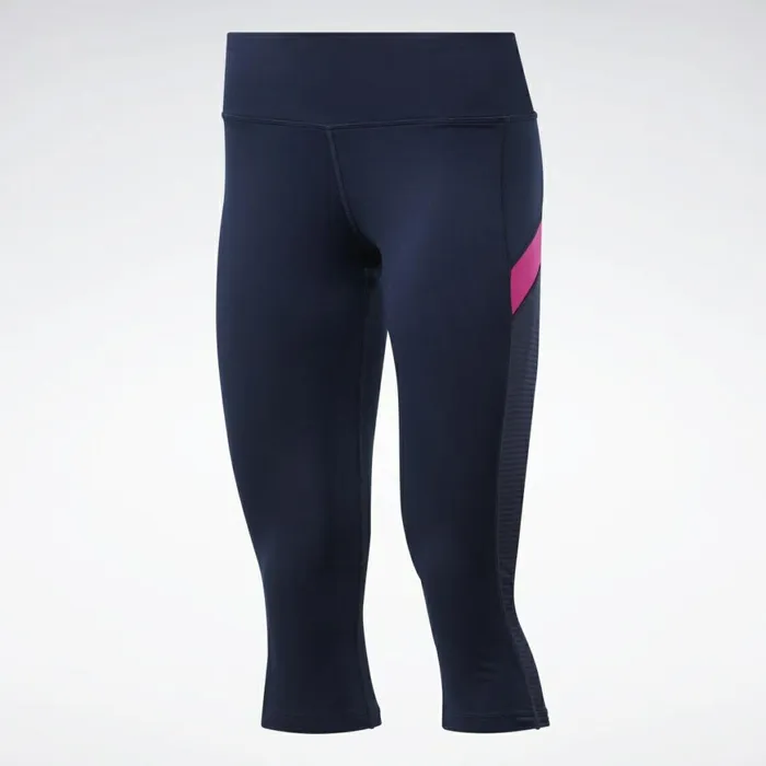 Pants and Sweatpants Womens Reebok Workout Ready Mesh Capri Tights Vector Navy