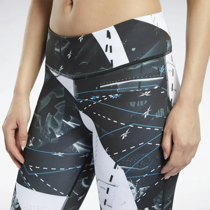 Pants and Sweatpants Womens Reebok Workout Ready Printed Capri Tights Black