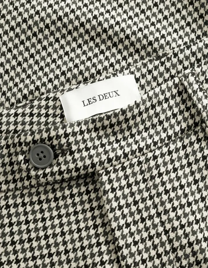 Pants Men Les Deux Como Houndstooth Suit Pants 8211 Light Desert SandBlack