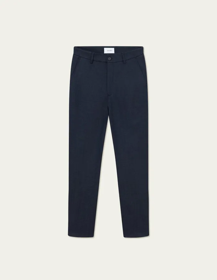 Pants Men Les Deux Como Reg Herringbone Suit Pants 8211 Dark NavyDark Grey Melange