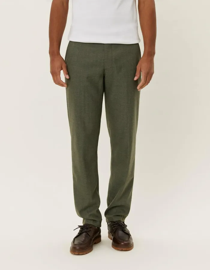 Pants Men Les Deux Como Reg Herringbone Suit Pants 8211 Forest GreenChive Green