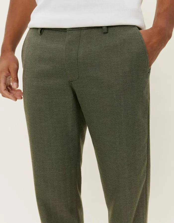Pants Men Les Deux Como Reg Herringbone Suit Pants 8211 Forest GreenChive Green