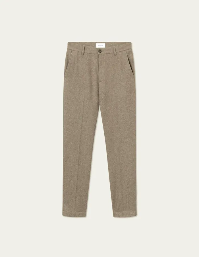 Pants Men Les Deux Como Reg Wool Suit Pants 8211 Desert Taupe Melange