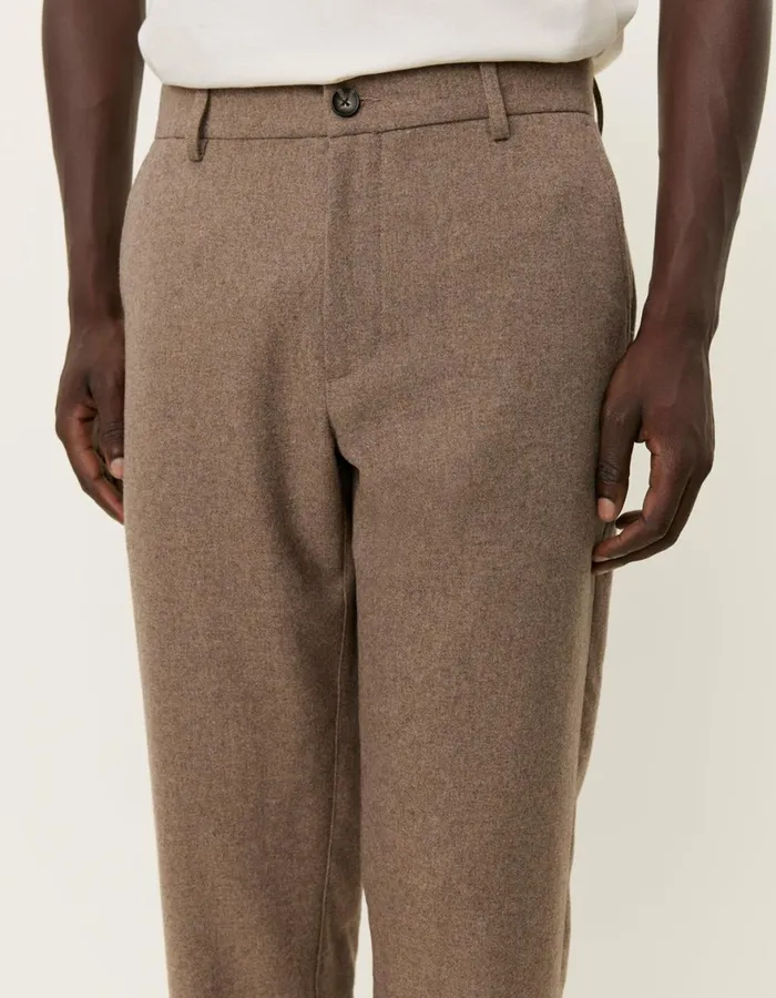 Pants Men Les Deux Como Reg Wool Suit Pants 8211 Desert Taupe Melange