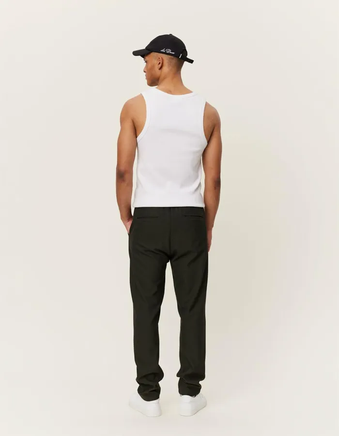Pants Men Les Deux Como Tapered Drawstring Pants 8211 Seasonal 8211 Deep ForestCharcoal