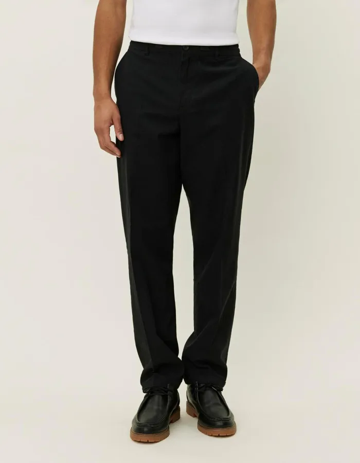 Pants Men Les Deux Pino CottonLinen Pants 8211 BlackBlack