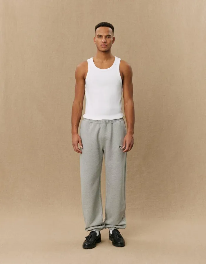Pants Men Les Deux Yale Sweatpants 8211 Light Grey MelangeBlack