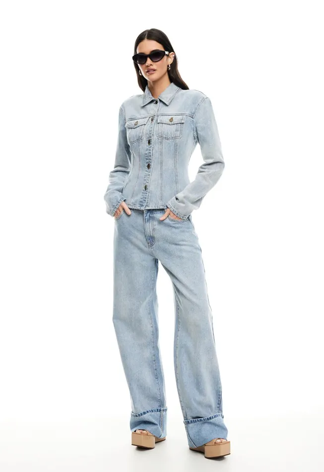 Pants Women Lioness Fashion TOP MODEL CUFFED JEAN Light Denim