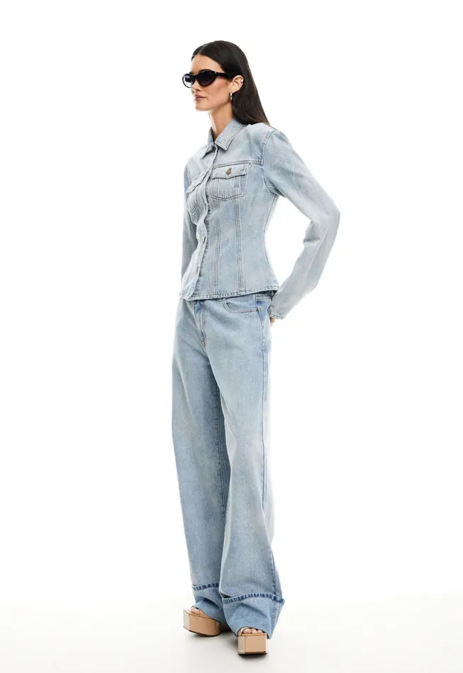 Pants Women Lioness Fashion TOP MODEL CUFFED JEAN Light Denim Pants Women Lioness Fashion TOP MODEL CUFFED JEAN Light Denim
