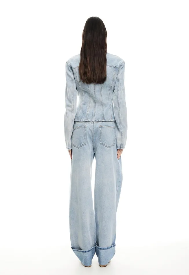 Pants Women Lioness Fashion TOP MODEL CUFFED JEAN Light Denim Pants Women Lioness Fashion TOP MODEL CUFFED JEAN Light Denim