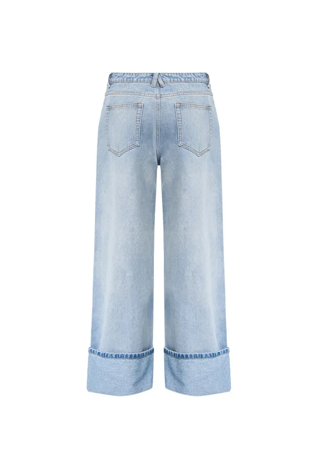 Pants Women Lioness Fashion TOP MODEL CUFFED JEAN Light Denim Pants Women Lioness Fashion TOP MODEL CUFFED JEAN Light Denim