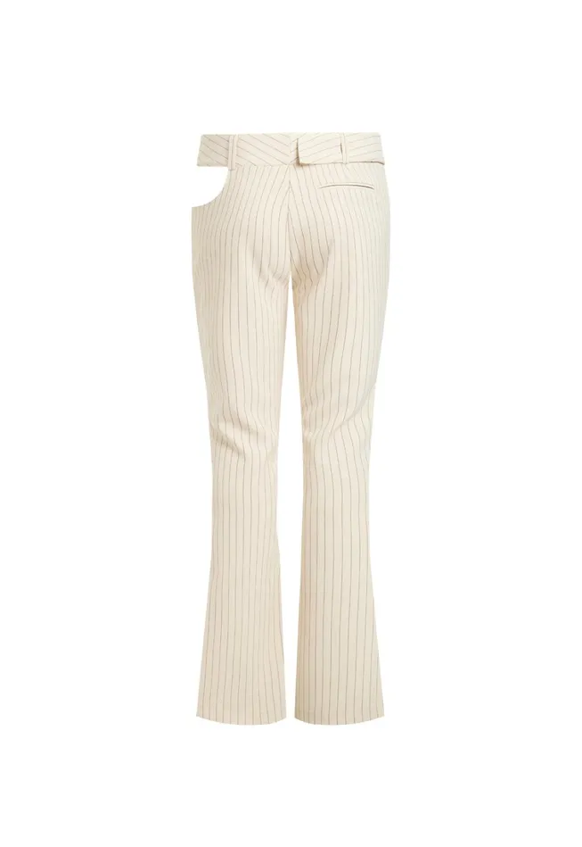 Pants Women Lioness Fashion YVES PANT Cream Pinstripe Pants Women Lioness Fashion YVES PANT Cream Pinstripe
