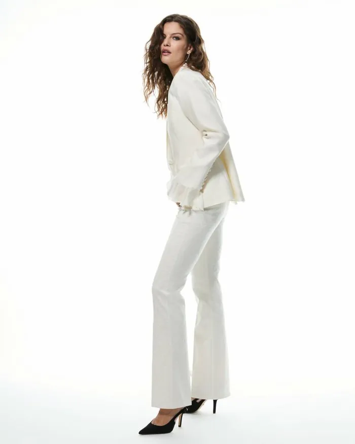 Pants Women PAIGE 20th Anniversary Capsule Naomi Trouser 8211 Freshwater Pearl