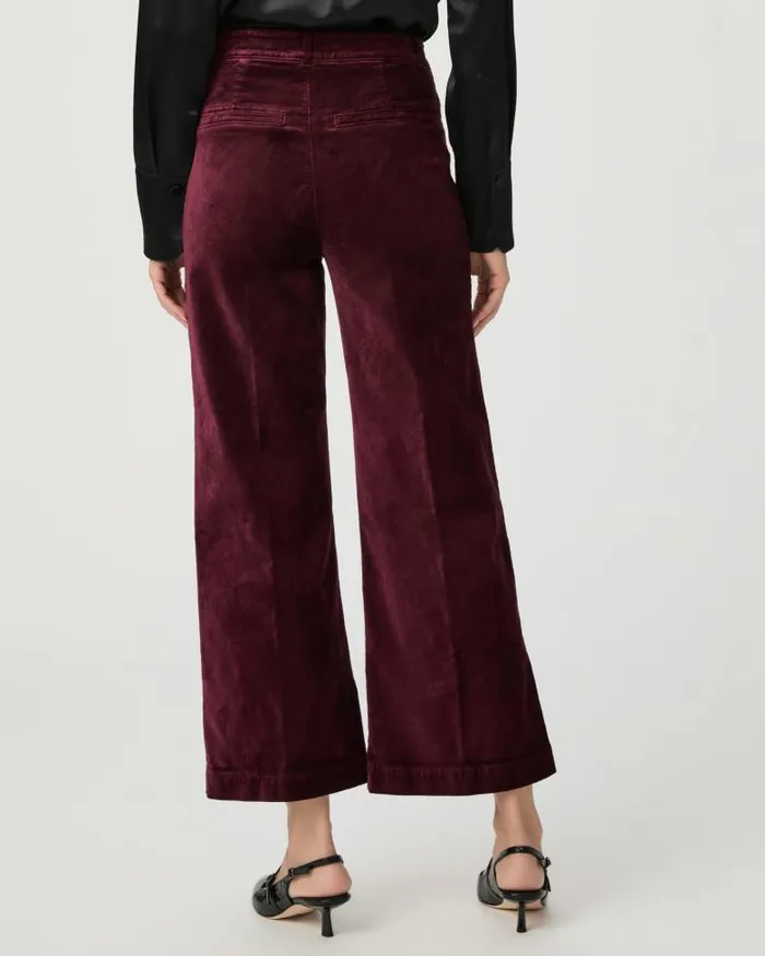 Pants Women PAIGE Anessa Trouser Wide Leg Pant 8211 Dark Oxblood Velvet Pants Women PAIGE Anessa Trouser Wide Leg Pant 8211 Dark Oxblood Velvet