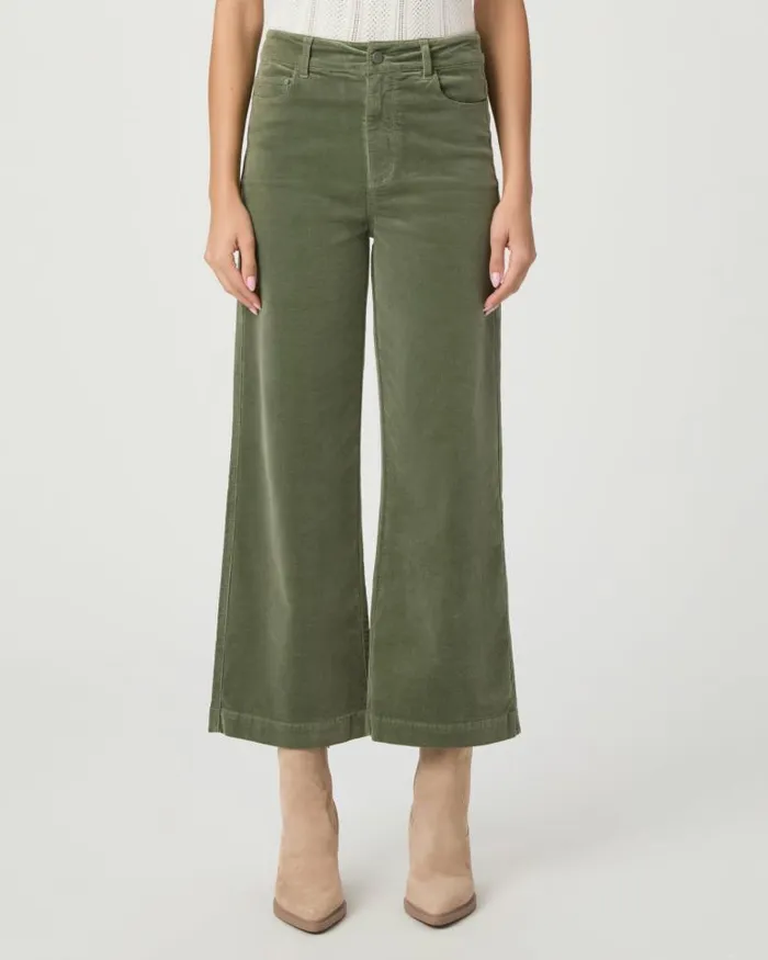Pants Women PAIGE Anessa Wide Leg Pant 8211 Aloe Corduroy Pants Women PAIGE Anessa Wide Leg Pant 8211 Aloe Corduroy
