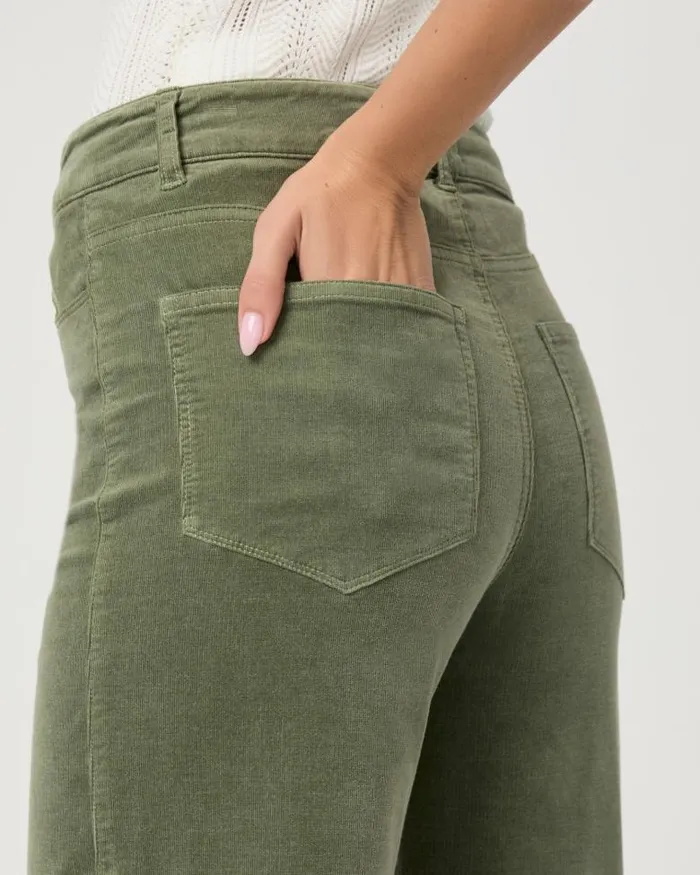 Pants Women PAIGE Anessa Wide Leg Pant 8211 Aloe Corduroy Pants Women PAIGE Anessa Wide Leg Pant 8211 Aloe Corduroy