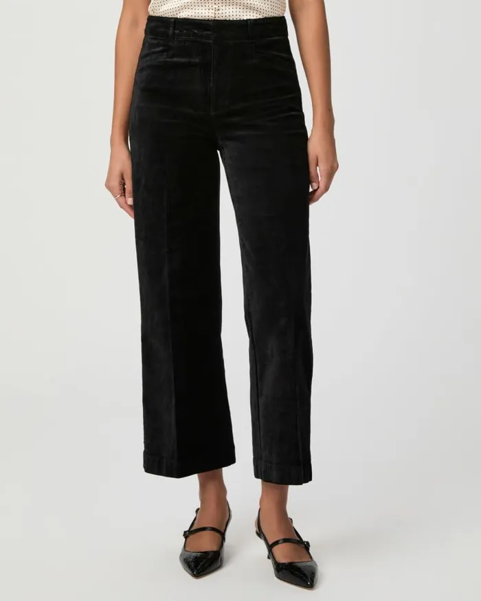 Pants Women PAIGE Anessa Wide Leg Trouser 8211 Black Velvet Pants Women PAIGE Anessa Wide Leg Trouser 8211 Black Velvet