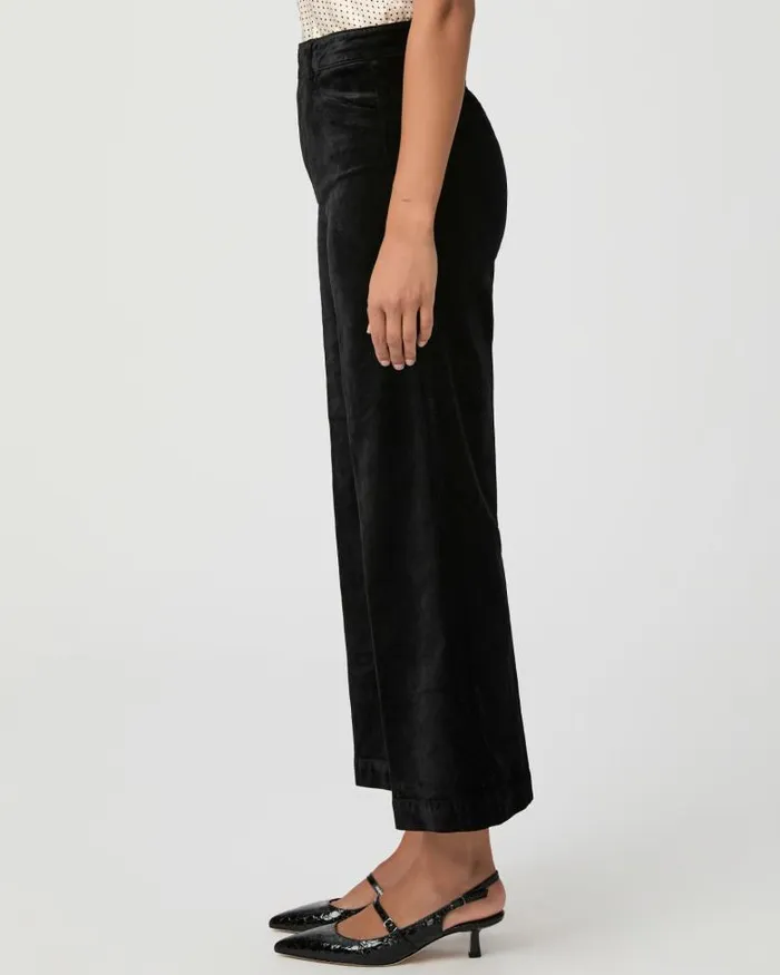 Pants Women PAIGE Anessa Wide Leg Trouser 8211 Black Velvet Pants Women PAIGE Anessa Wide Leg Trouser 8211 Black Velvet