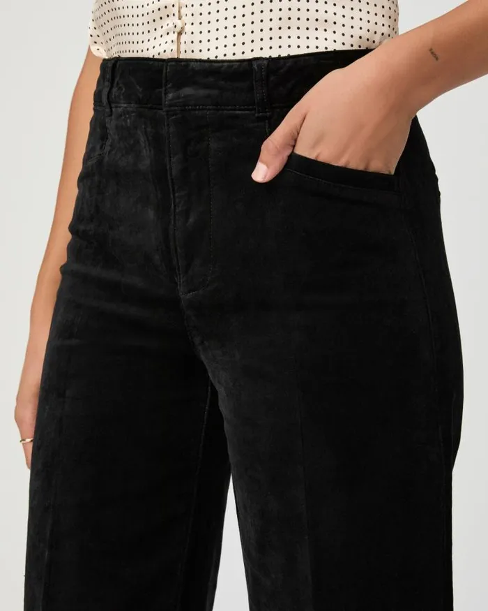 Pants Women PAIGE Anessa Wide Leg Trouser 8211 Black Velvet Pants Women PAIGE Anessa Wide Leg Trouser 8211 Black Velvet