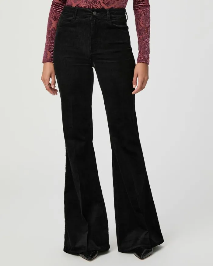 Pants Women PAIGE Charlie Flare Pant 8211 Black Corduroy Pants Women PAIGE Charlie Flare Pant 8211 Black Corduroy