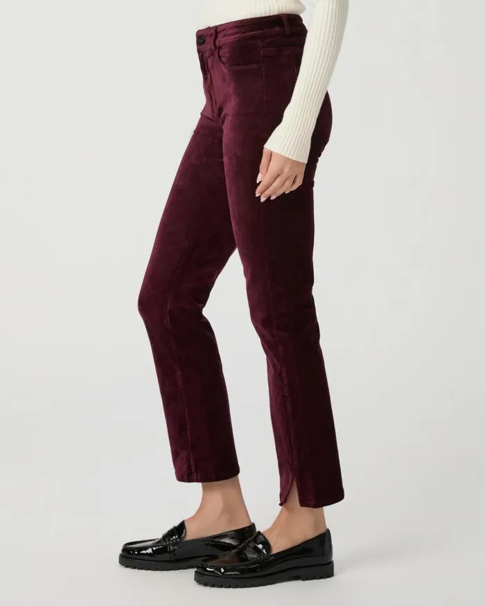Pants Women PAIGE Cindy Straight Pant 8211 Dark Oxblood Velvet Pants Women PAIGE Cindy Straight Pant 8211 Dark Oxblood Velvet