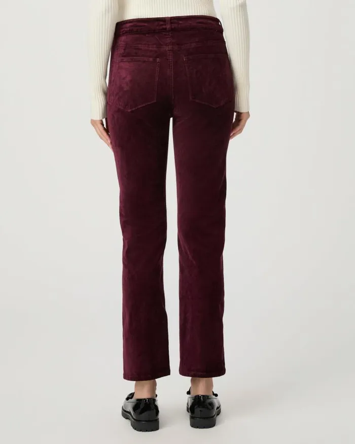 Pants Women PAIGE Cindy Straight Pant 8211 Dark Oxblood Velvet Pants Women PAIGE Cindy Straight Pant 8211 Dark Oxblood Velvet