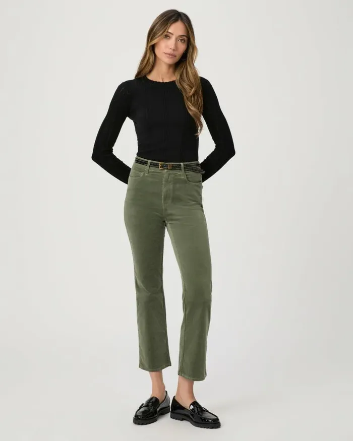 Pants Women PAIGE Courtney Flare Pant 8211 Aloe Corduroy