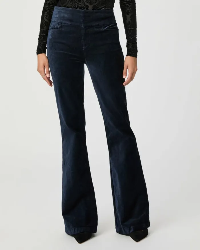 Pants Women PAIGE High Rise Lou Lou Flare Pant 8211 Deep Navy Velvet Pants Women PAIGE High Rise Lou Lou Flare Pant 8211 Deep Navy Velvet
