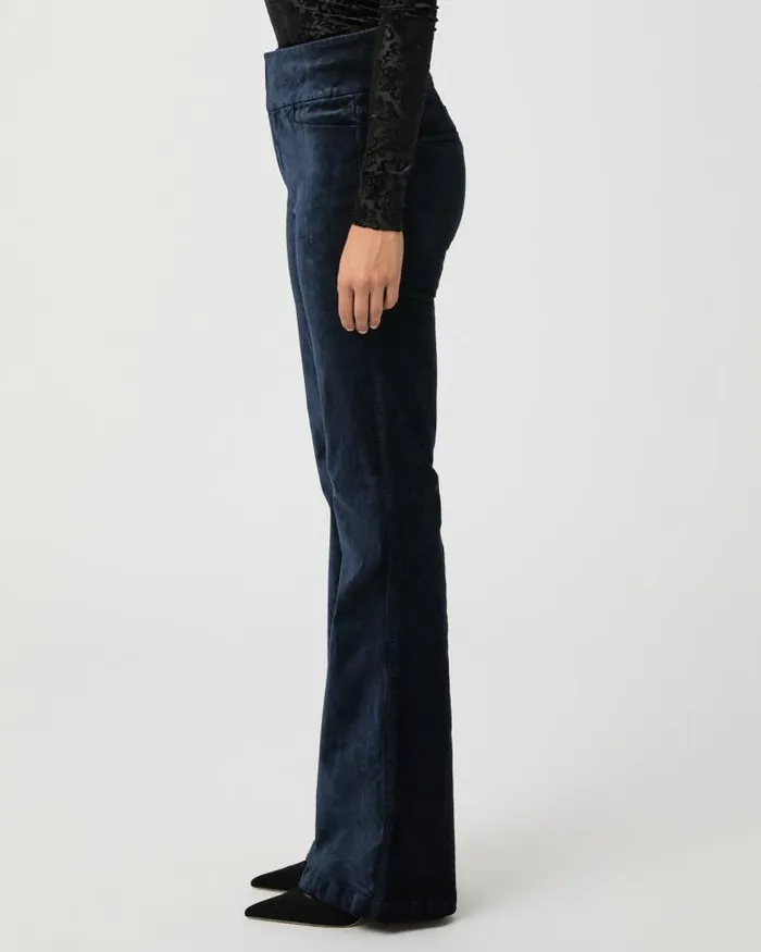 Pants Women PAIGE High Rise Lou Lou Flare Pant 8211 Deep Navy Velvet Pants Women PAIGE High Rise Lou Lou Flare Pant 8211 Deep Navy Velvet