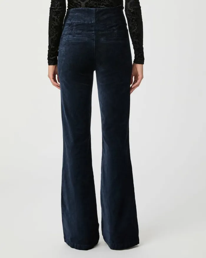Pants Women PAIGE High Rise Lou Lou Flare Pant 8211 Deep Navy Velvet Pants Women PAIGE High Rise Lou Lou Flare Pant 8211 Deep Navy Velvet