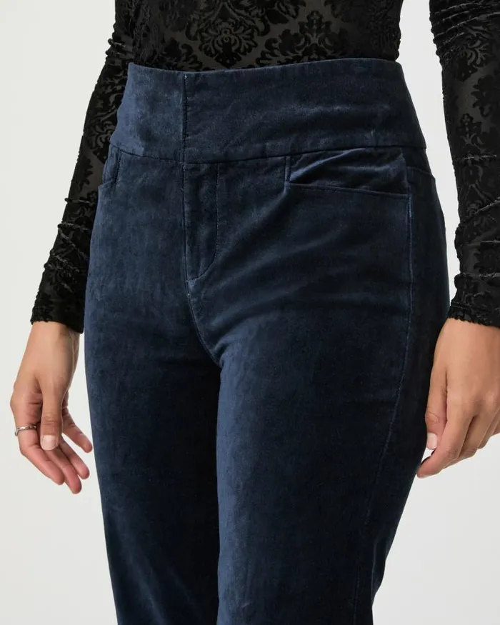 Pants Women PAIGE High Rise Lou Lou Flare Pant 8211 Deep Navy Velvet Pants Women PAIGE High Rise Lou Lou Flare Pant 8211 Deep Navy Velvet