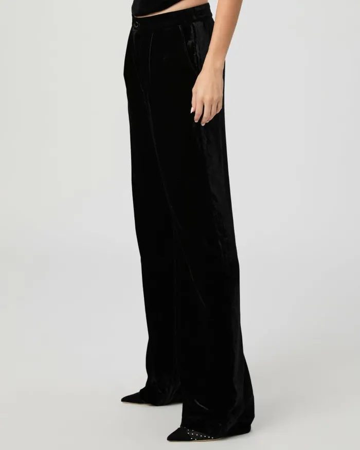 Pants Women PAIGE Kara Wide Leg Pant 8211 Black Velvet Pants Women PAIGE Kara Wide Leg Pant 8211 Black Velvet