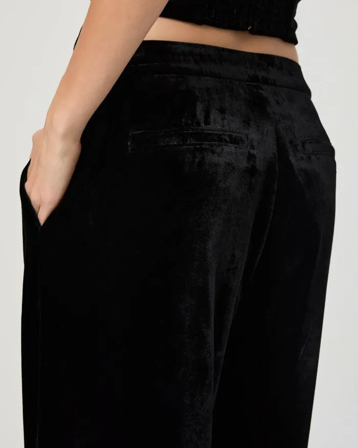 Pants Women PAIGE Kara Wide Leg Pant 8211 Black Velvet Pants Women PAIGE Kara Wide Leg Pant 8211 Black Velvet