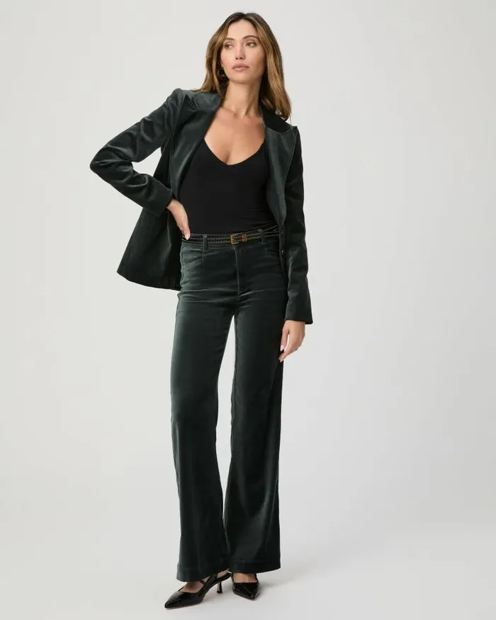 Pants Women PAIGE Leenah Trouser 32 Inch 8211 Dark Spruce Velvet