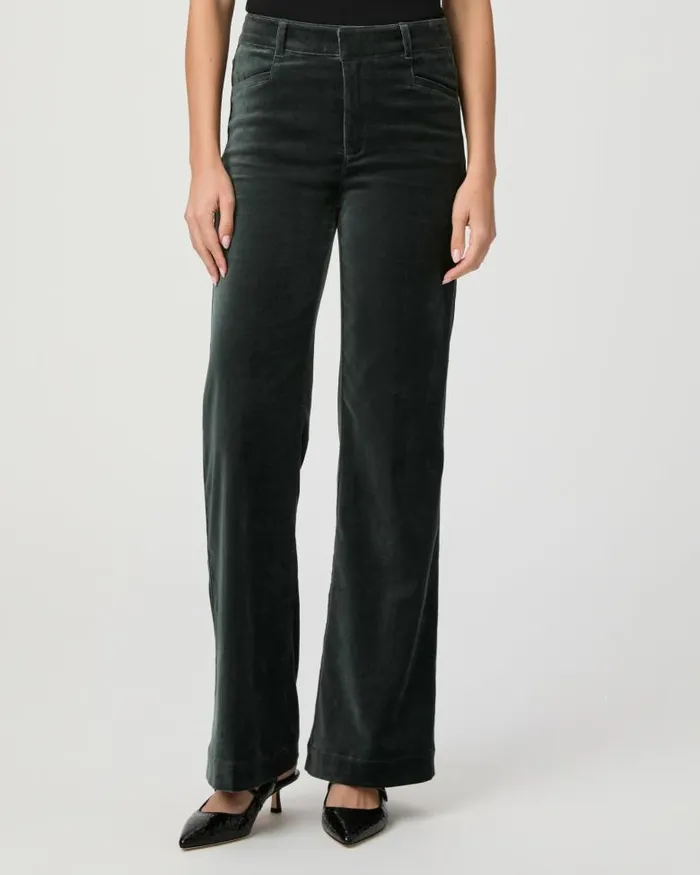 Pants Women PAIGE Leenah Trouser 32 Inch 8211 Dark Spruce Velvet Pants Women PAIGE Leenah Trouser 32 Inch 8211 Dark Spruce Velvet
