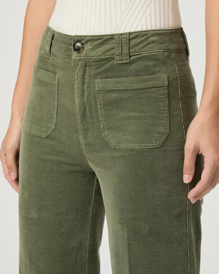 Pants Women PAIGE Sasha 32 Inch Wide Leg Pant 8211 Aloe Corduroy Pants Women PAIGE Sasha 32 Inch Wide Leg Pant 8211 Aloe Corduroy