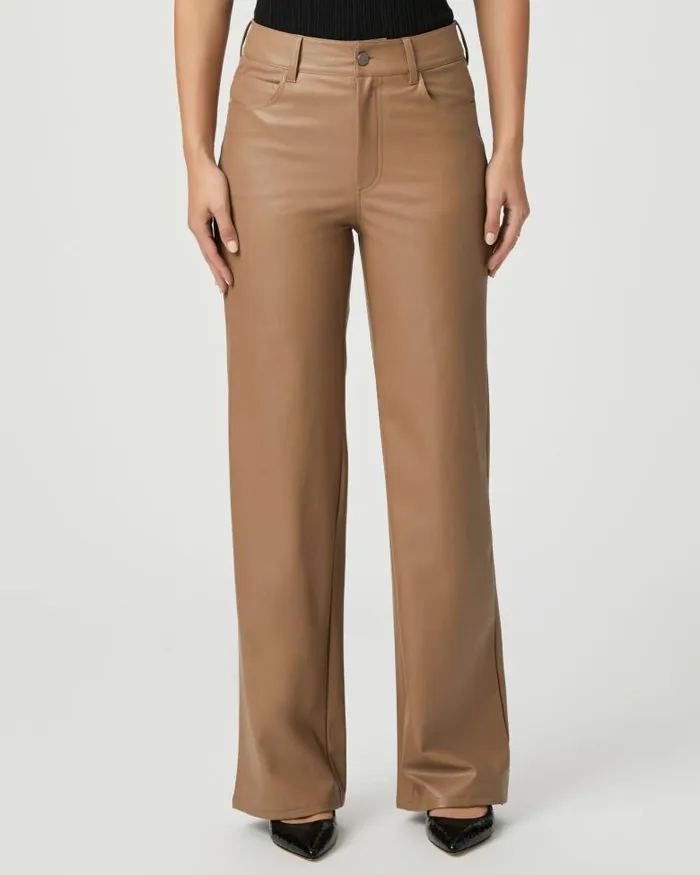 Pants Women PAIGE Sasha 32 Inch Wide Leg Pant 8211 Burnt Sugar Faux Leather Pants Women PAIGE Sasha 32 Inch Wide Leg Pant 8211 Burnt Sugar Faux Leather