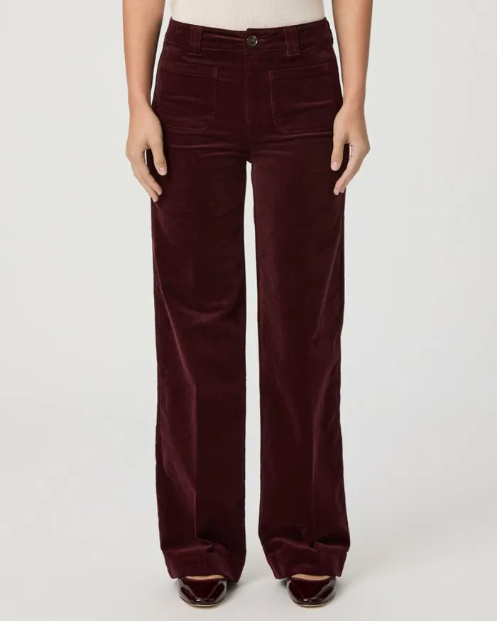 Pants Women PAIGE Sasha 32 Inch Wide Leg Pant 8211 Dark Oxblood Corduroy Pants Women PAIGE Sasha 32 Inch Wide Leg Pant 8211 Dark Oxblood Corduroy