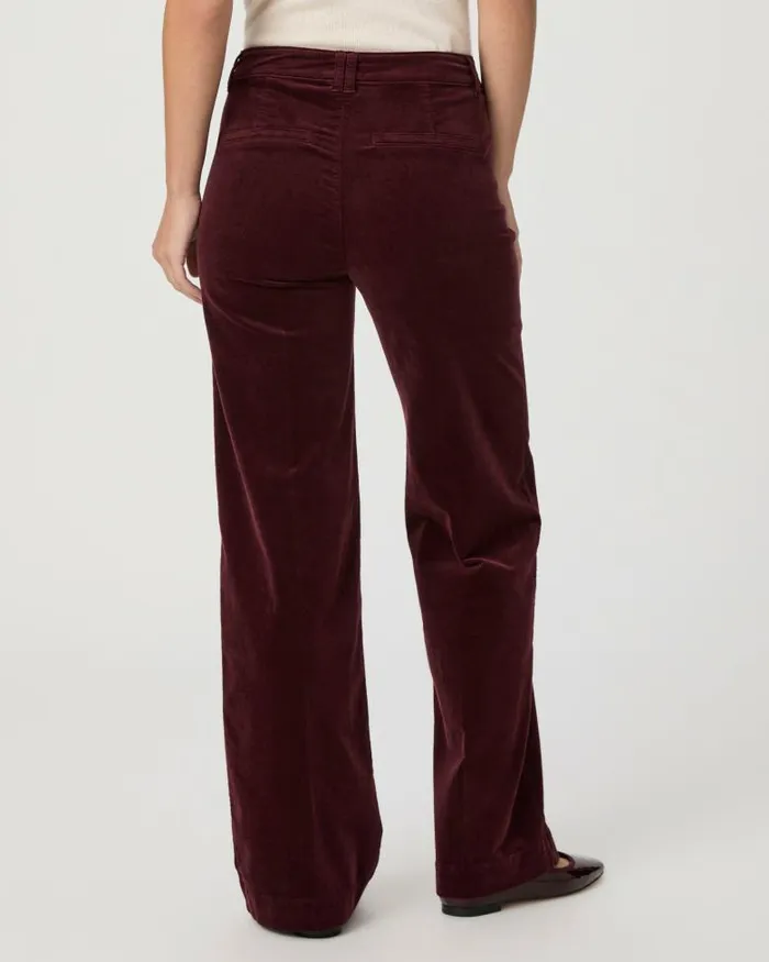 Pants Women PAIGE Sasha 32 Inch Wide Leg Pant 8211 Dark Oxblood Corduroy Pants Women PAIGE Sasha 32 Inch Wide Leg Pant 8211 Dark Oxblood Corduroy