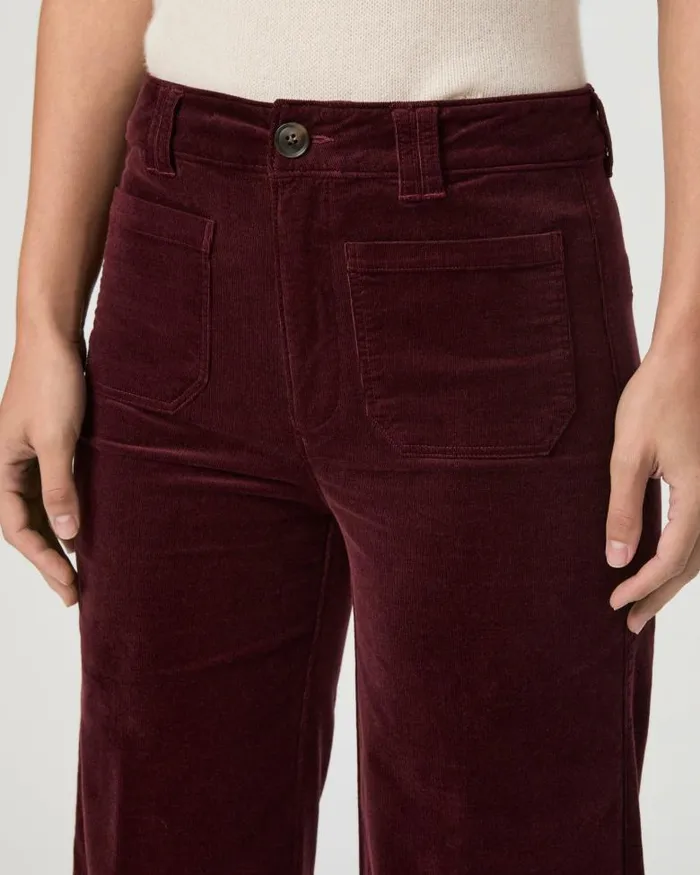 Pants Women PAIGE Sasha 32 Inch Wide Leg Pant 8211 Dark Oxblood Corduroy Pants Women PAIGE Sasha 32 Inch Wide Leg Pant 8211 Dark Oxblood Corduroy