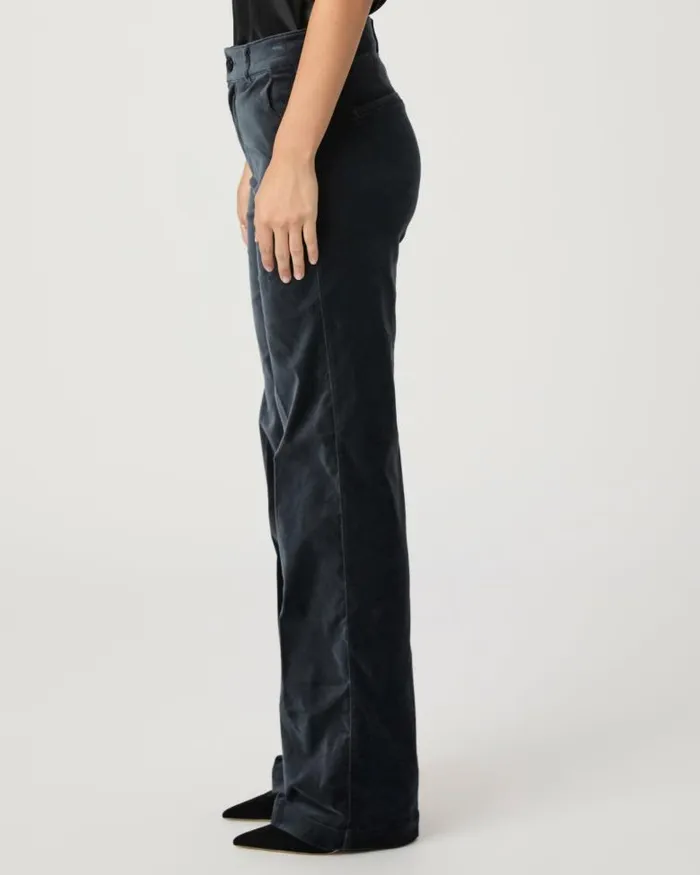 Pants Women PAIGE Sasha Wide Leg Pant 8211 Calico Blue Velvet