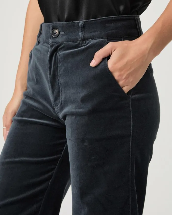 Pants Women PAIGE Sasha Wide Leg Pant 8211 Calico Blue Velvet