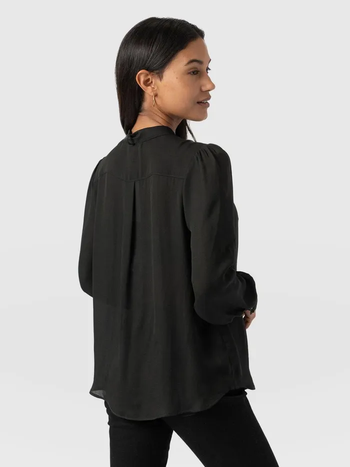 Paxton Pussybow Blouse 8211 Black Black Women Saint And Sofia Blouses and Shirts