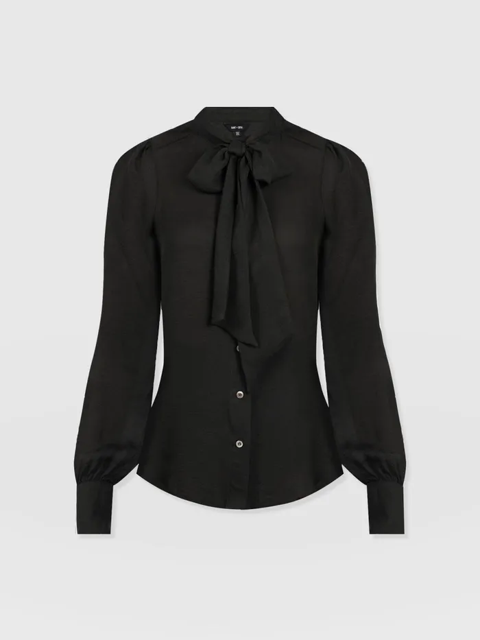 Paxton Pussybow Blouse 8211 Black Black Women Saint And Sofia Blouses and Shirts