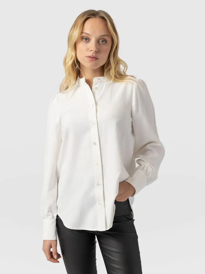 Paxton Pussybow Blouse 8211 Cream Cream Women Saint And Sofia Blouses and Shirts