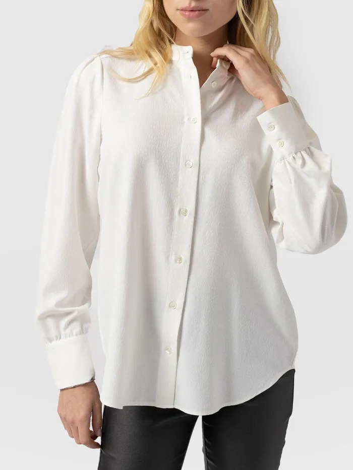 Paxton Pussybow Blouse 8211 Cream Cream Women Saint And Sofia Blouses and Shirts